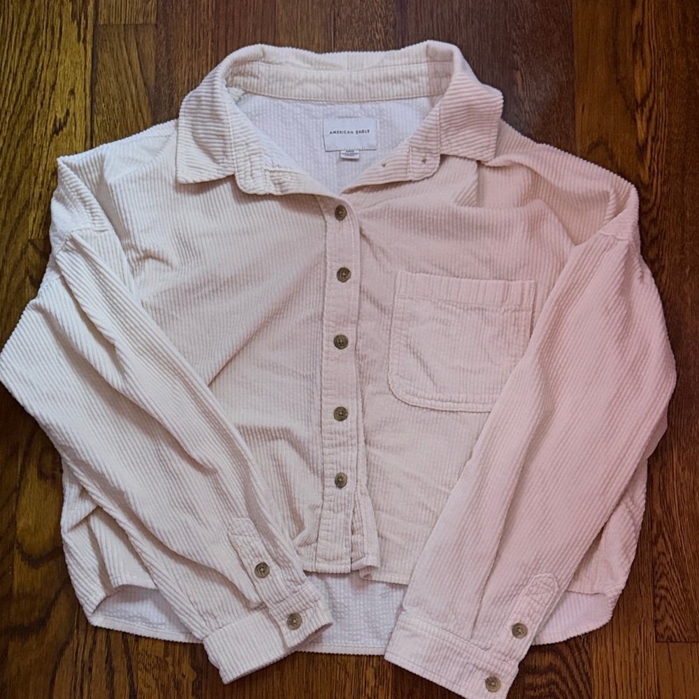 American Eagle Beige Corduroy Shirt